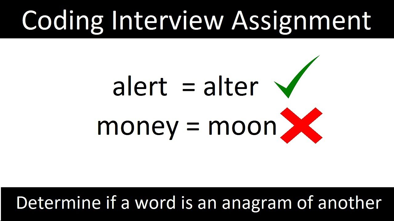 IQ 55: Determine if 2 words are anagrams of each other