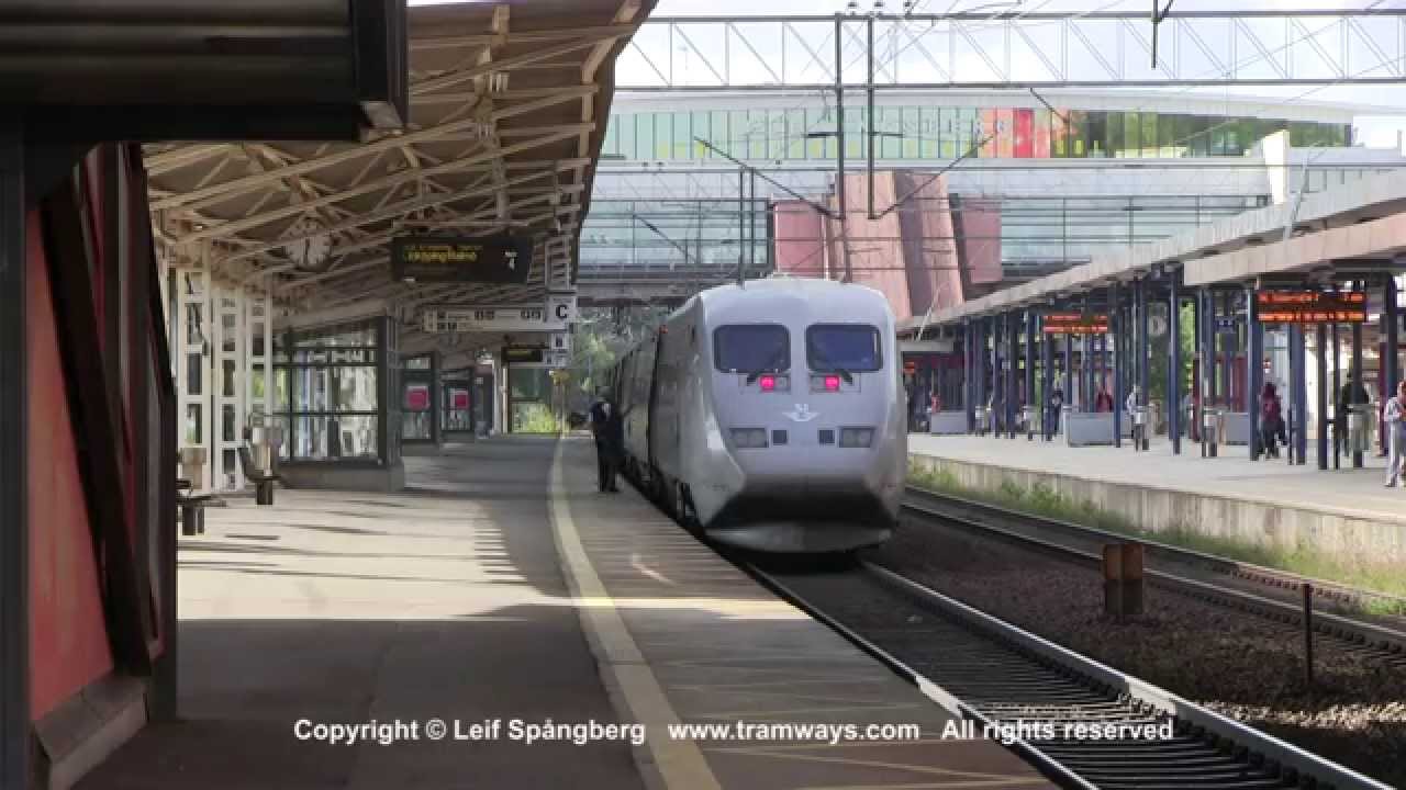 SJ X2000 trains at Flemingsberg station, Sweden