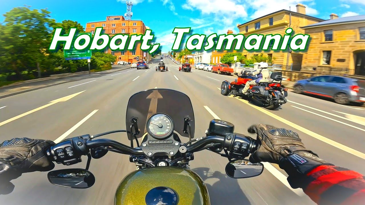 Riding through Hobart in Summer // Harley-Davidson Sportster [ 4K POV ]