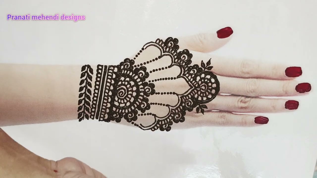 Mehendi Design for back side hand l mehendi design I youtube l mehendi design I 
