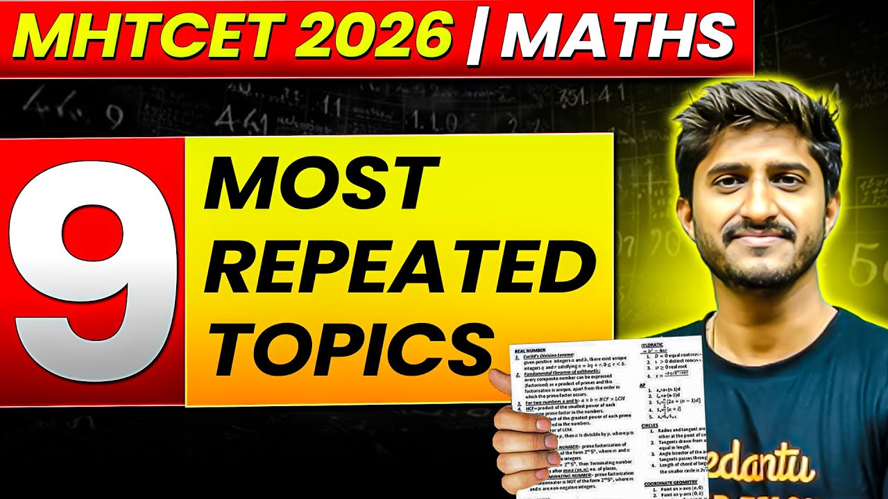 MHT-CET 2026- 9 Most Repeated Topics for MATHS | MHT-CET Preparation | Govind Sir