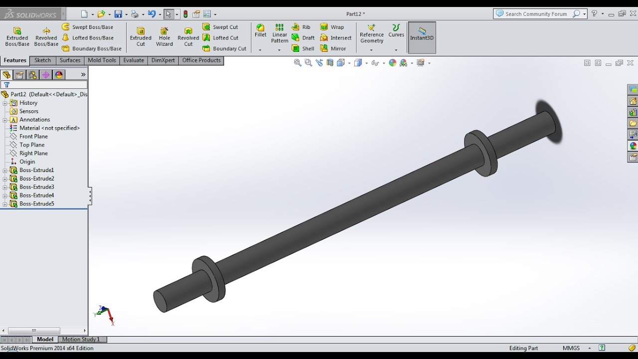 Solidworks Tutorial! Hartnel Governor Modelling Part 4! Part Spindle