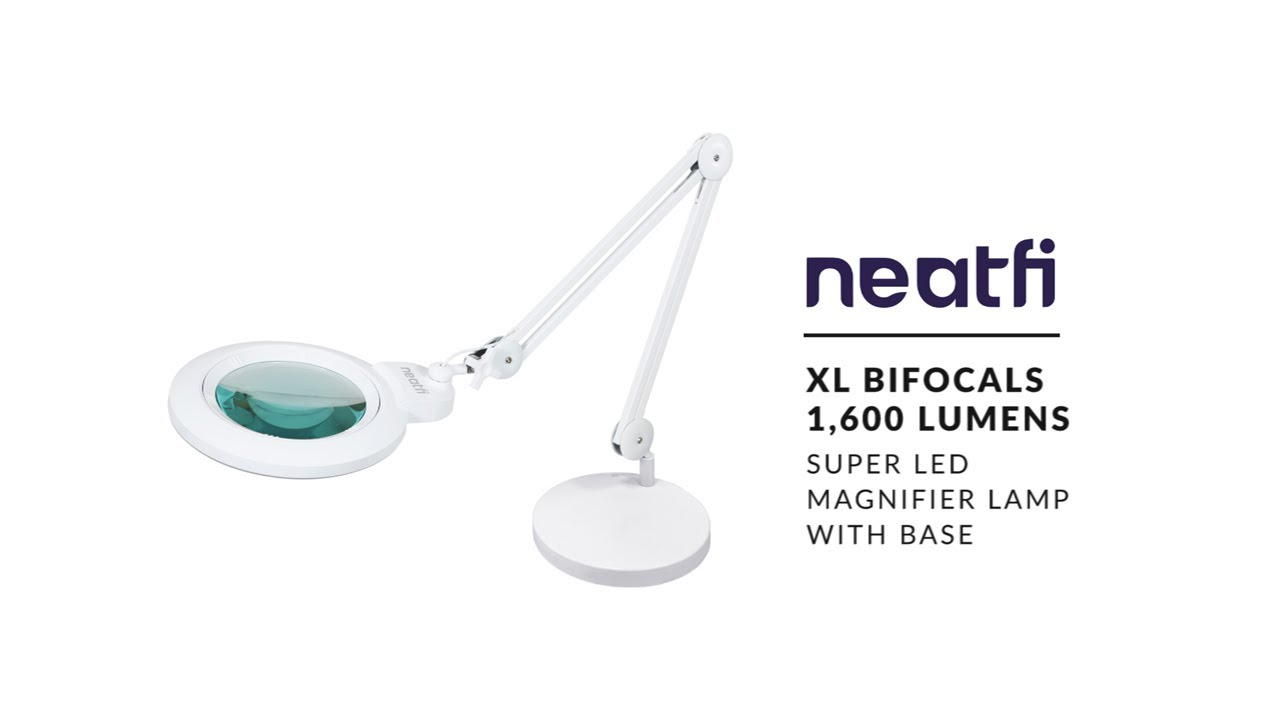 [Neatfi] 7" Wide Lens XL Bifocals 1,600 Lumens Super LED Magnifier Lamp with Base