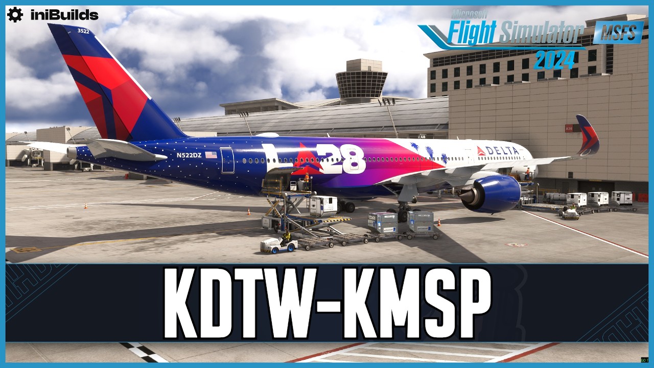 iniBuilds A350 for MSFS2024 | Real World Delta OPS | Detroit - Minneapolis | VATSIM #ad