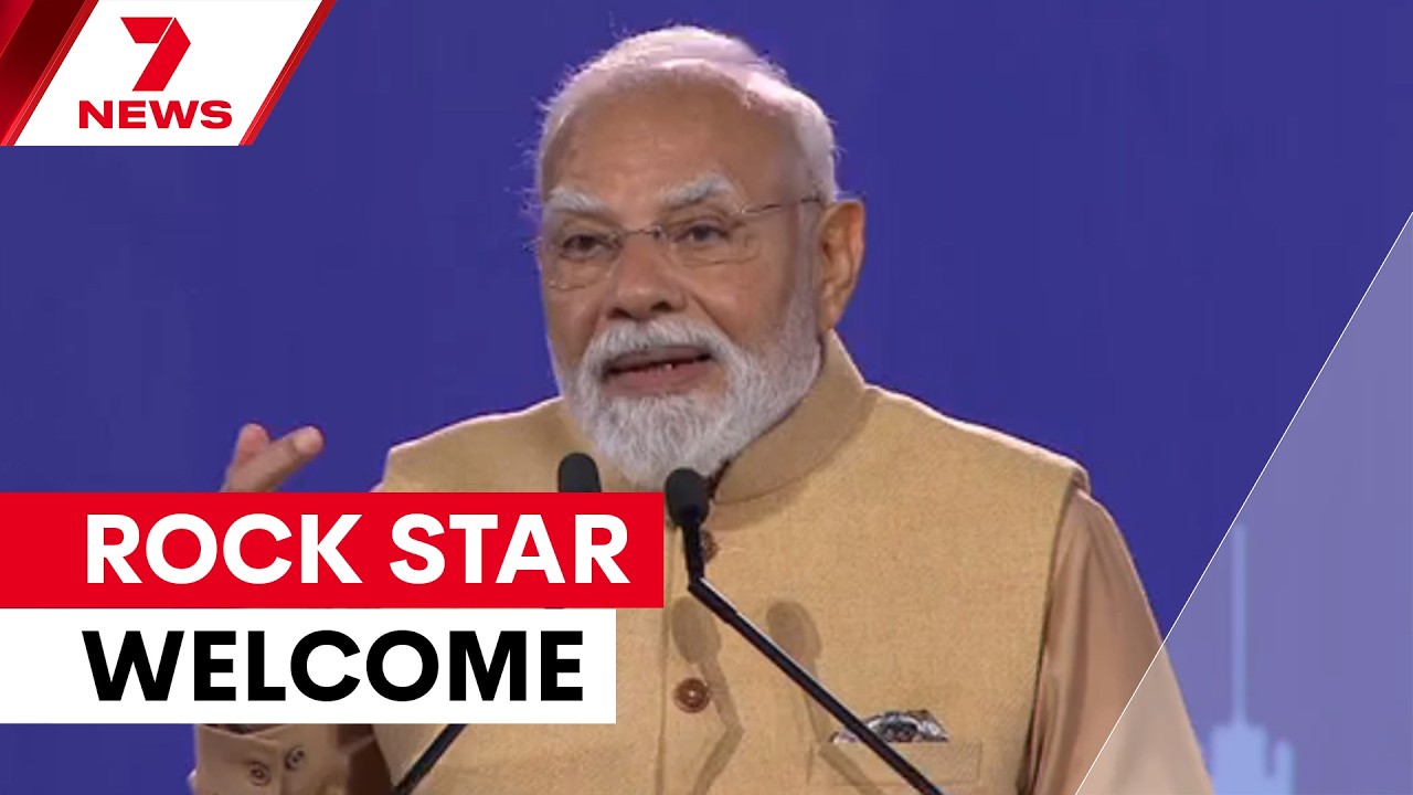 Thousands of supporters flocked to Melbourne for Indian Prime Minister Narendra Modi | 7NEWS