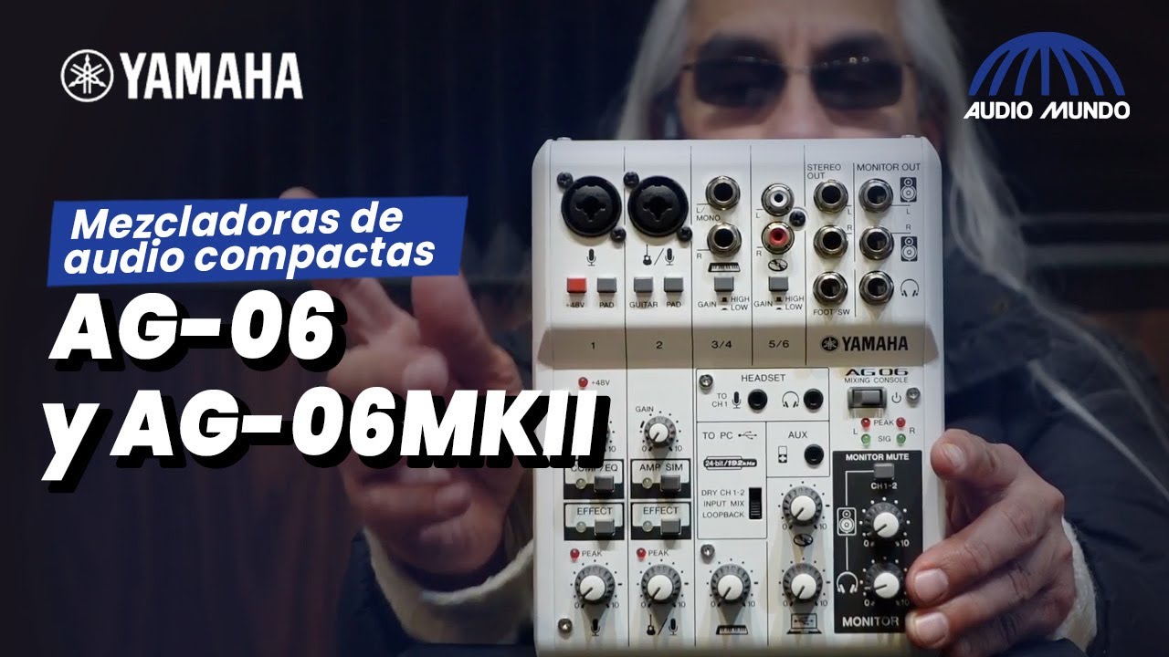 Mezcladoras de audio compactas marca Yamaha modelos AG-06 y AG06MKII