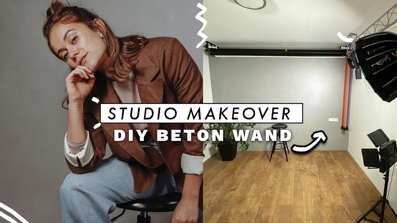 DIY Studio Makeover + Beton Wand selber spachteln - eigenes Fotostudio bauen | EASY ALEX