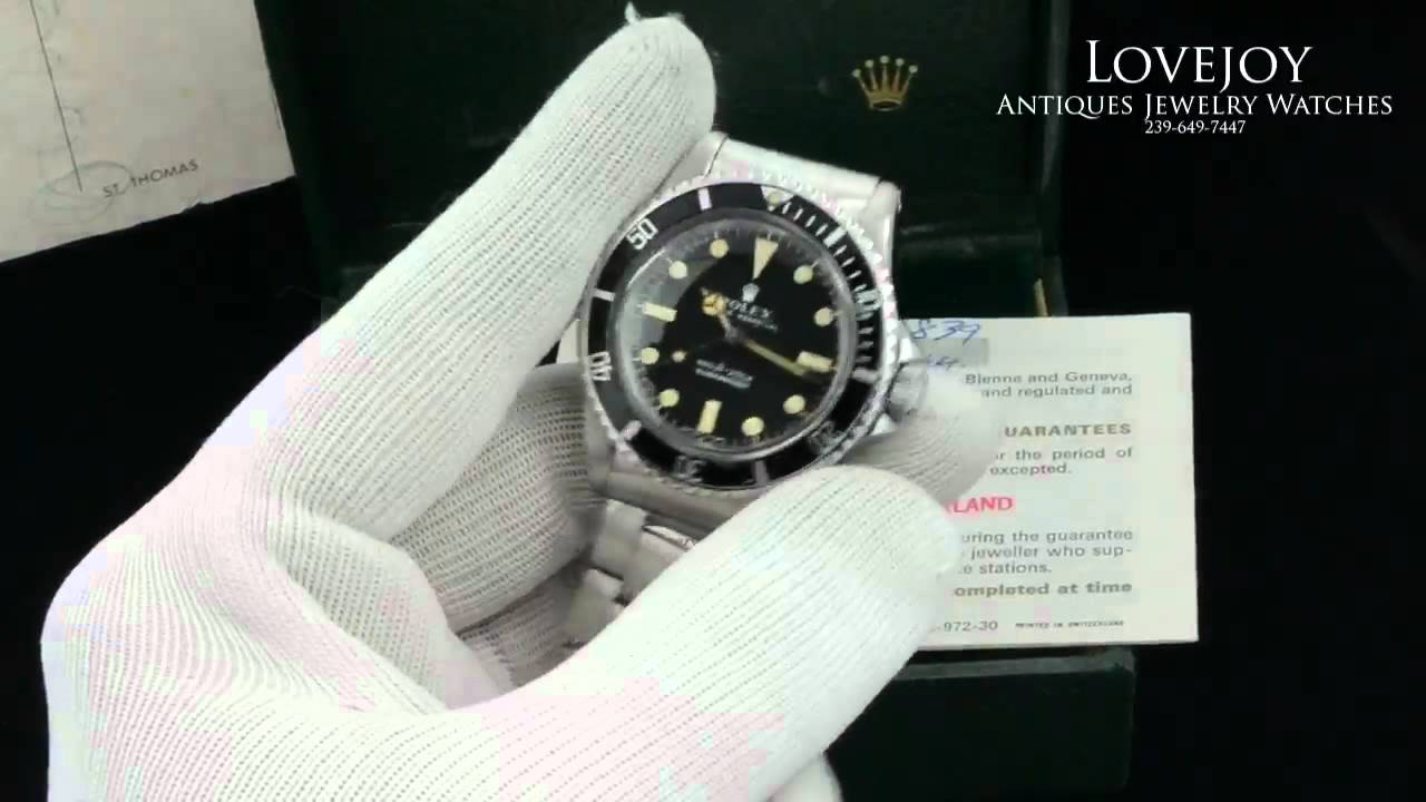 James Bond Rolex Submariner 5513 Vintage Box & Papers