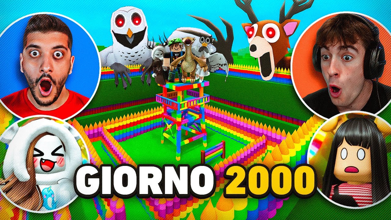 SOPRAVVIVO 2000 NOTTI nella FORESTA di ROBLOX con LOLLO ROBY, e JENNY!!