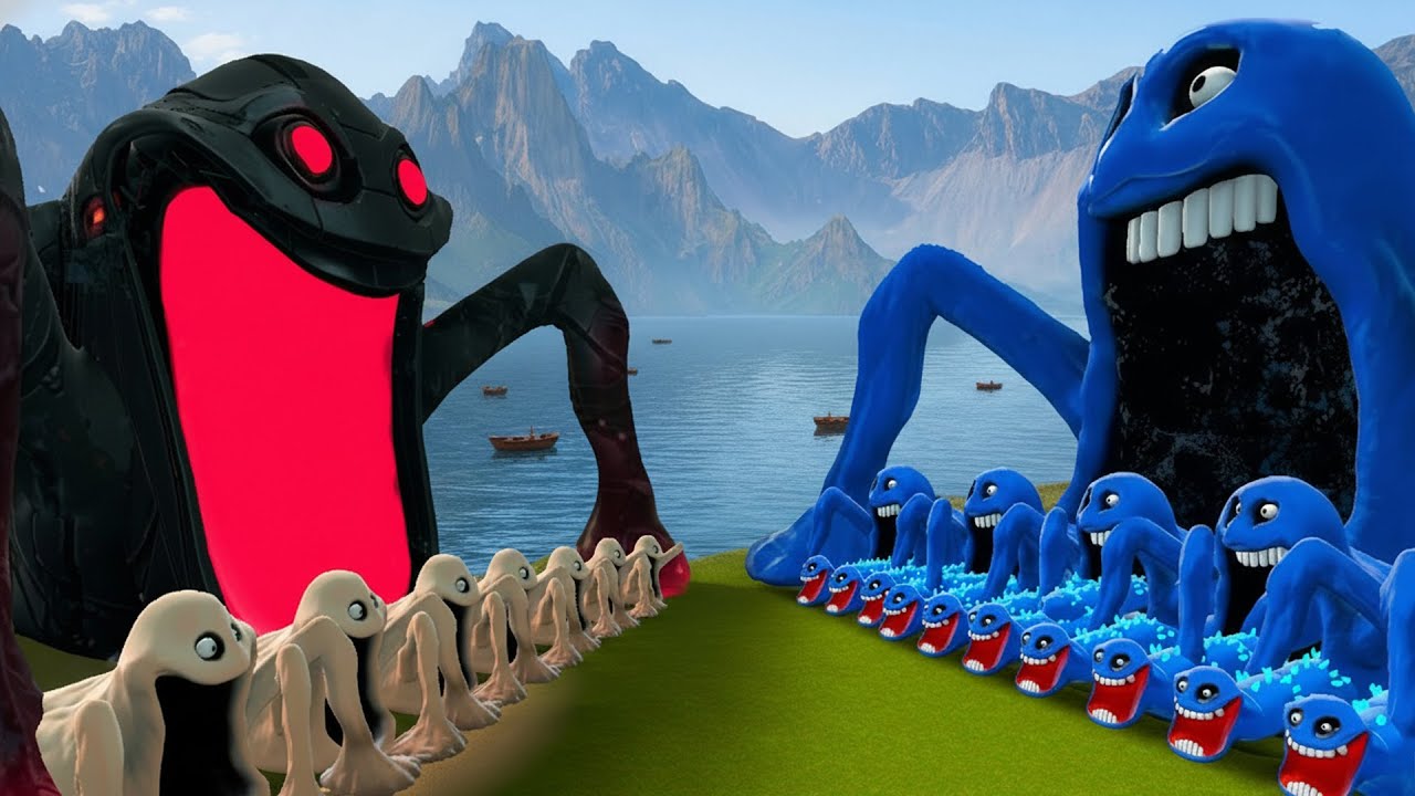 NEW ROBLOX HUNGRY SNAKE SEA EATER VS ALL HUNGRY OMNIWORM SEA EATER FAMILY In Garry's Mod!