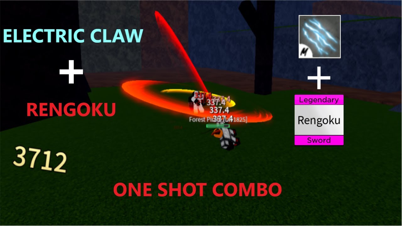 [electric claw + rengoku one shot combo] || Blox Fruit