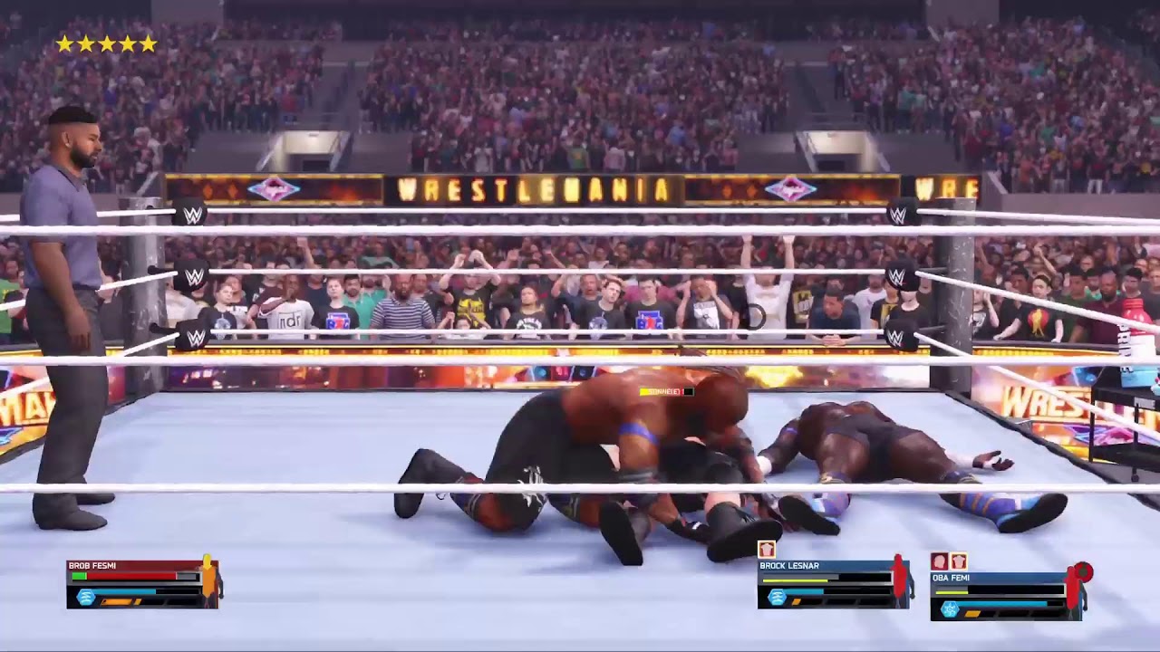 Doing WWE 2K25 Broba Fesmi facing off his both Half self Brock Lesnar & Oba Femi!