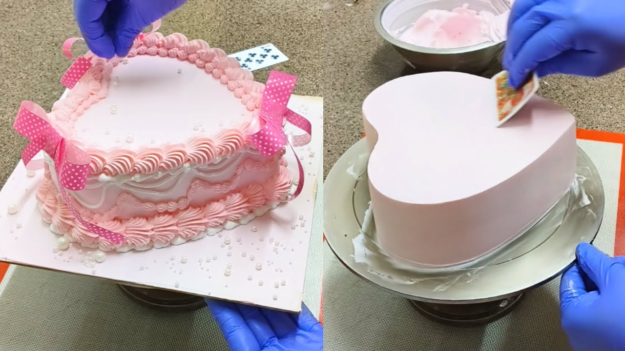 Vintage Heart Cake Tutorial || Heart Cake Design || Vintage Heart Cake Decorating || Cake Design 