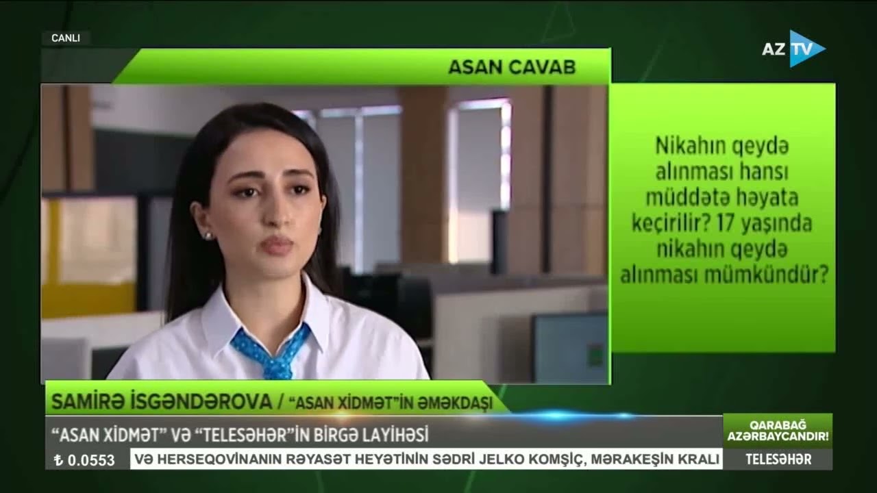 ASAN Cavab - 17 yaşında nikahın qeydə alınması mümkündür? - AzTV 16.02.2024