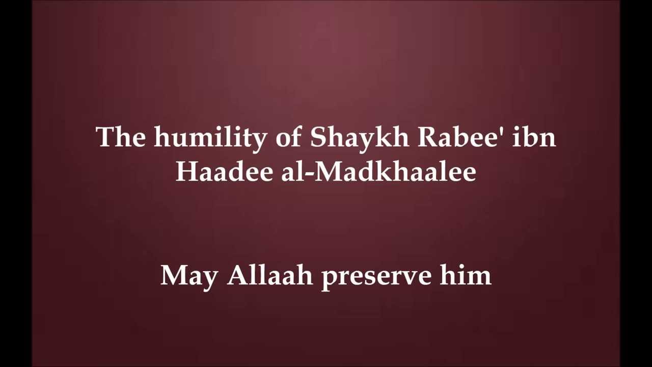 Benefit - Shaykh Rabee': "I am not the Imaam of Jarh wa Ta'deel" The Humility of a Scholar