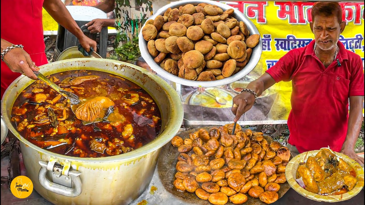 Patna Most Viral Cheapest Tawa Mutton Litti Making Rs. 15/- Only l Patna Street Food