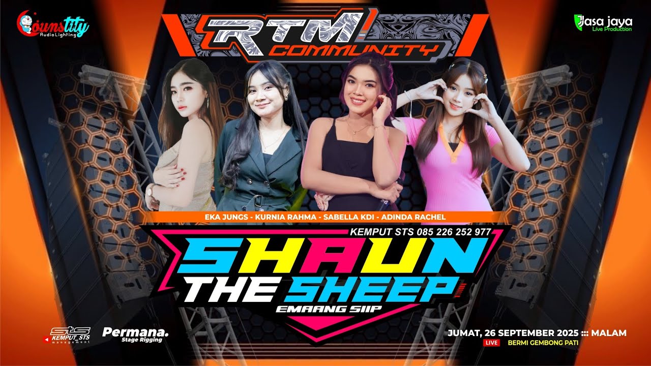 LIVE SHAUN THE SHEEP - ANNIVERSARY 15TH RTM COMMUNITY - BERMI GEMBONG PATI | COUNSTITY AUDIO