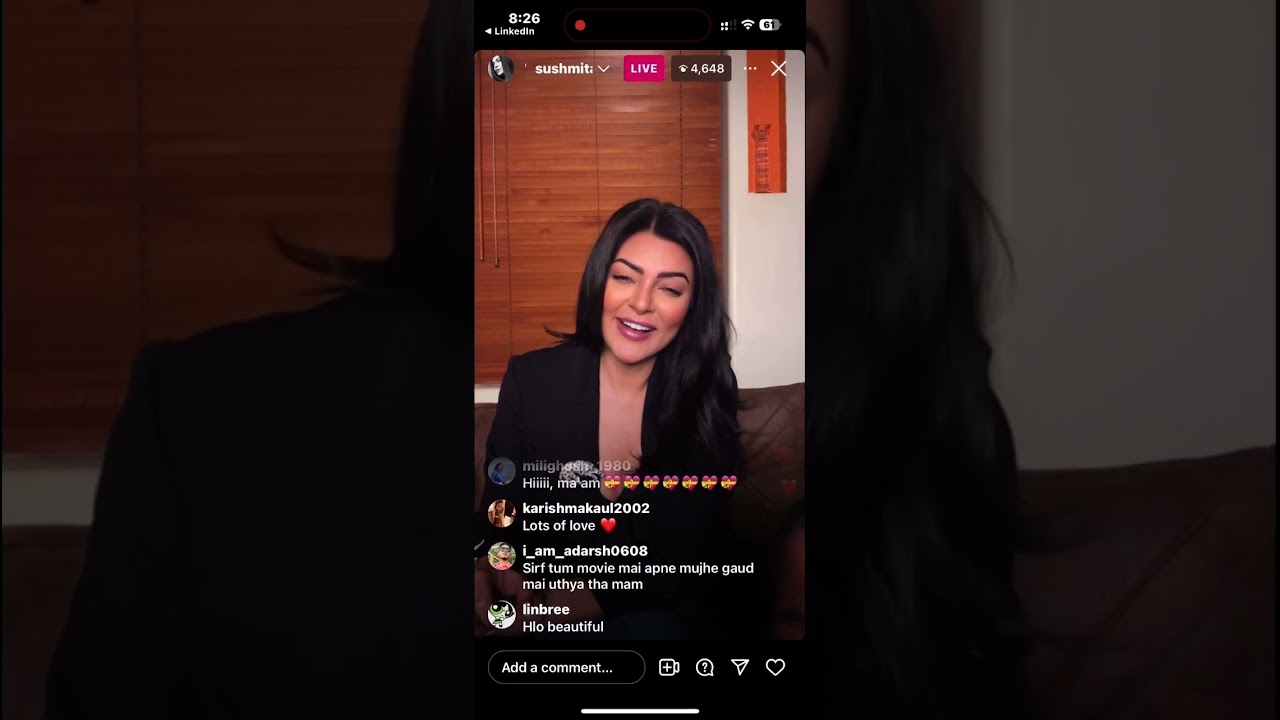 Sushmita Sen live session on Instagram