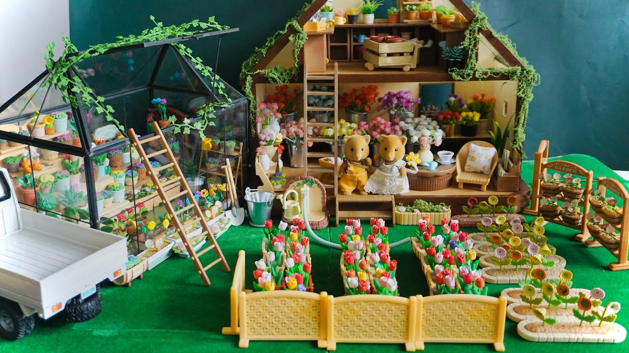 Flower garden set up & tour 🌷🌷🌷(Sylvanian Families) 