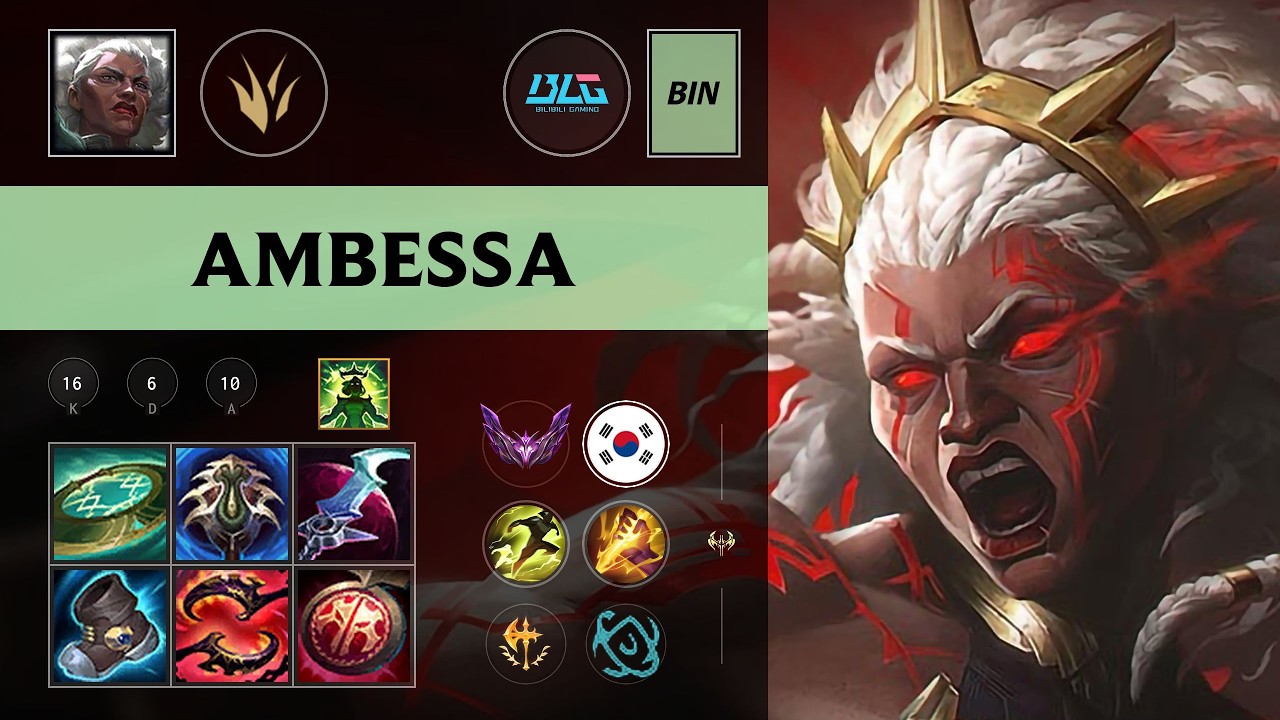 (BLG Bin) Ambessa Jungle vs Zac - KR Master Patch 26.10