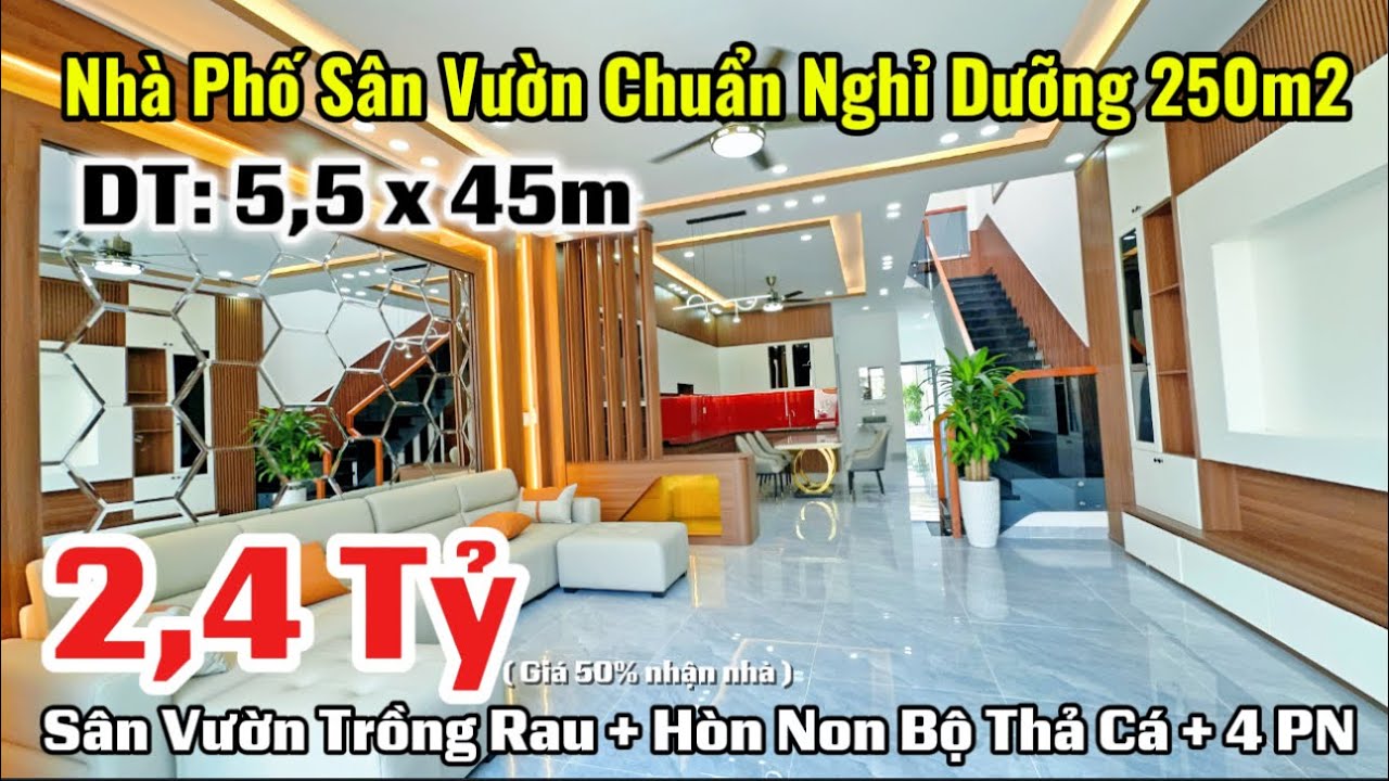 Tập 168💥 Nhà Phố Sân Vườn 250m² Gần Chợ Bình Chánh | Chuẩn Nghỉ Dưỡng | 5,5 x 45m | Sân Vườn, Hồ Cá