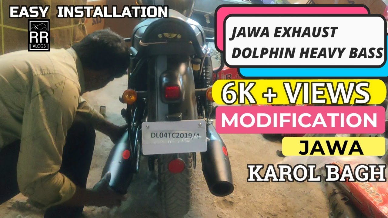Jawa 42 2.1 exhaust change | jawa silencer change into royal enfield | dolphin exhaust |