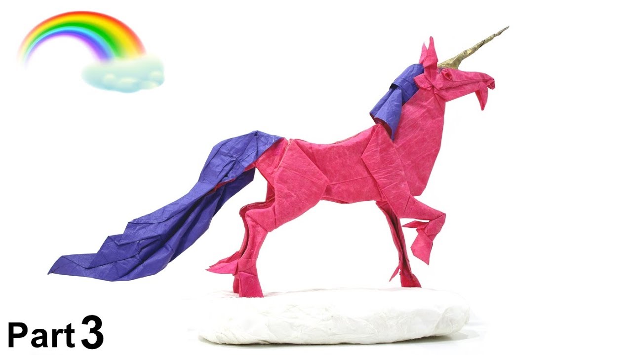 ORIGAMI UNICORN TUTORIAL (Satoshi Kamiya) PART 3 折り紙 ユニコーン UNICORNIO