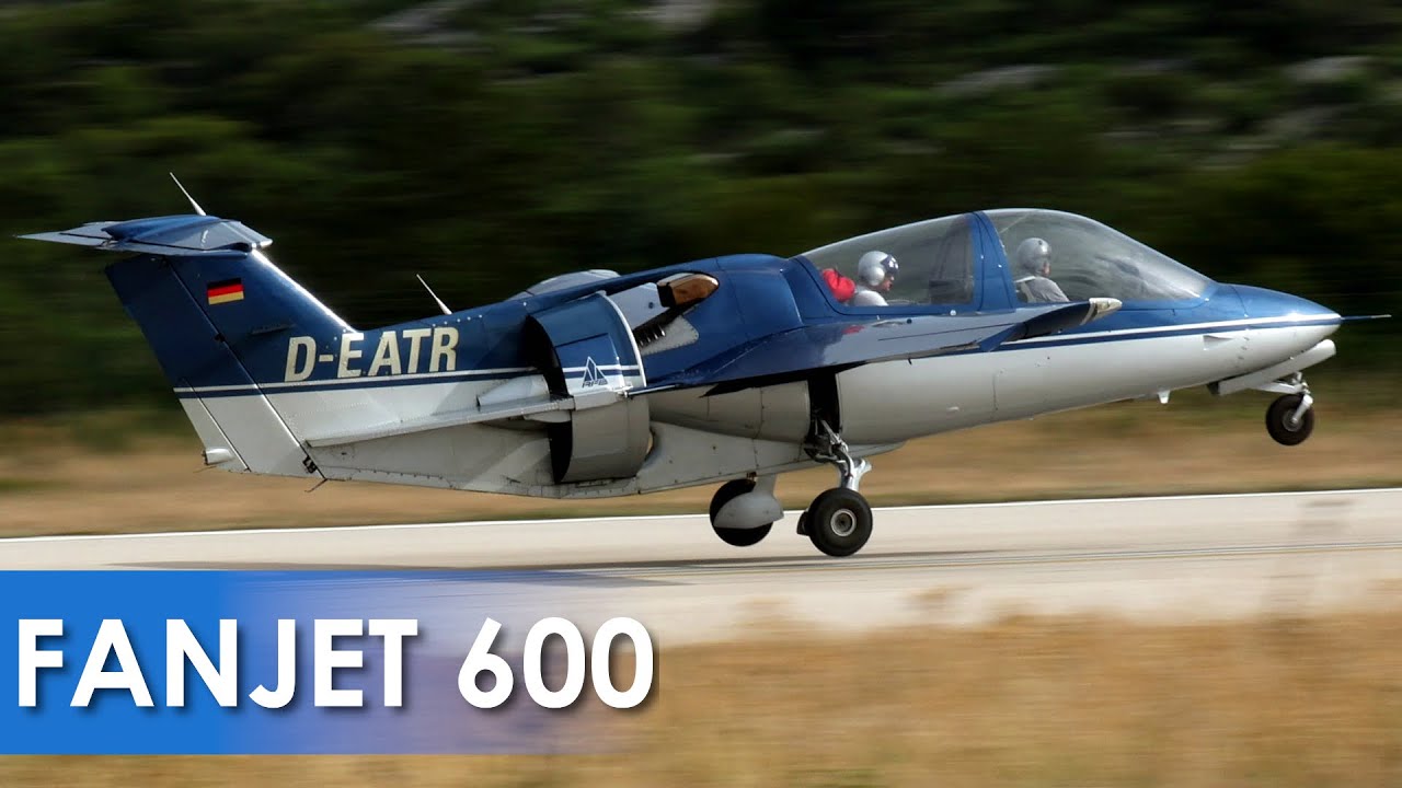 SUPER RARE! - Rhein-Flugzeugbau FANJET 600 Takeoff - DUCTED FAN JET!