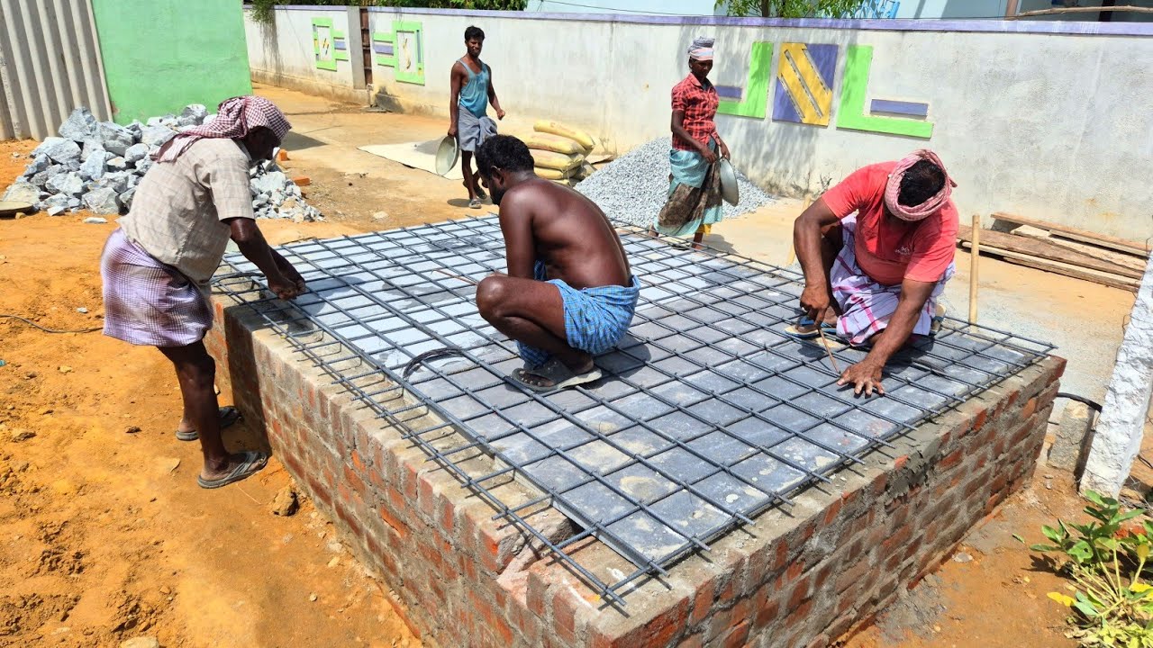 Kadappa Stone Slab Concrete Installation |Water Storage Structure Construction Techniques 