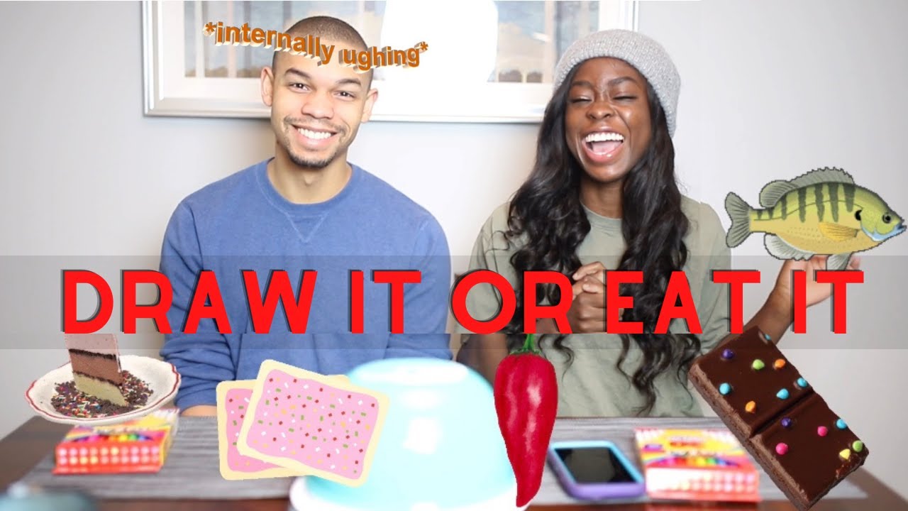 DRAW IT OR EAT IT FOOD CHALLENGE * he ate what?!! * #foodchallenge #boyfriendchallenge #vlogmas