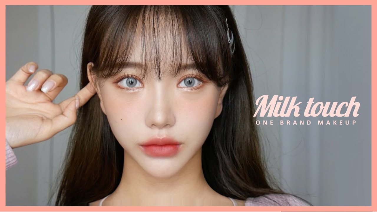 (ENG/JPN)밀크터치 원브랜드 메이크업🥛💛큐티뽕짝키치(?)한 살구느낌 뿜뿜🍑