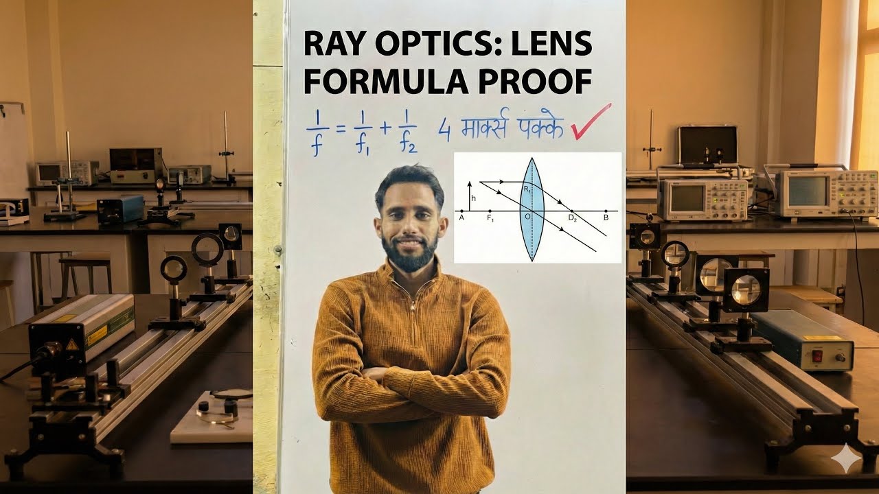 Physics Class 12: Ray Optics | Lens Combination Derivation | 4 Marks Pakke! 🎯