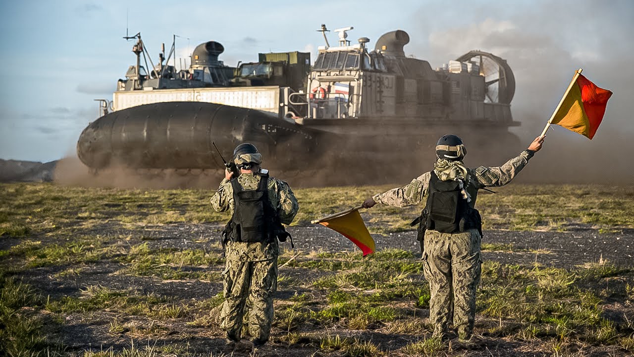 America's Giant Military Hovercraft: Landing Craft Air Cushion (LCAC) in Impressive Action