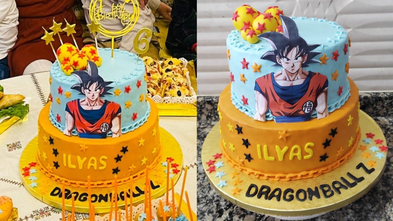 كيك ديزاين طبقتين DragonBall z من الف الى الياء فديو شامل #جنواز#كناش حشو#كناش تغليف#تزيين