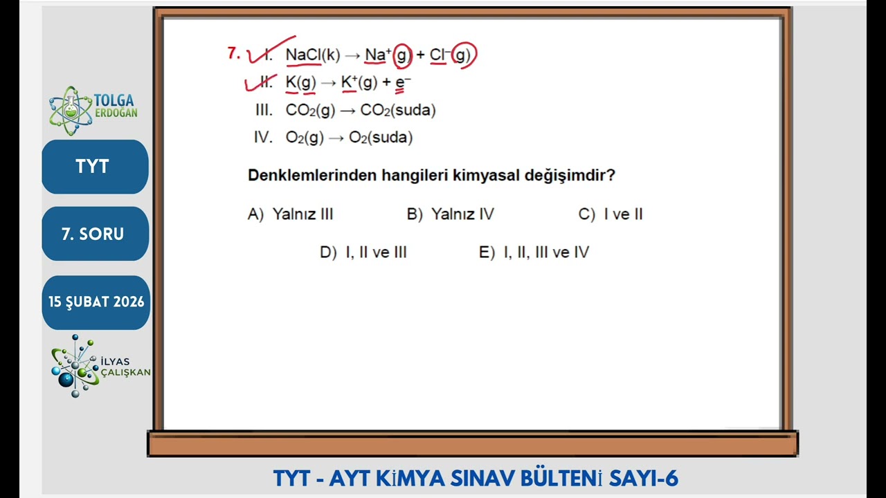 TYT 7. SORU TYT-AYT KİMYA SINAV BÜLTENİ-6