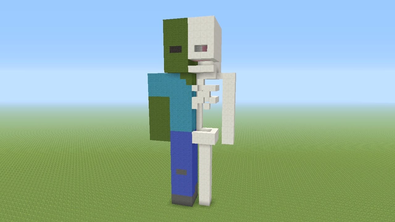 Minecraft Tutorial: How To Build A ZOMBIE!! Anatomy Statue