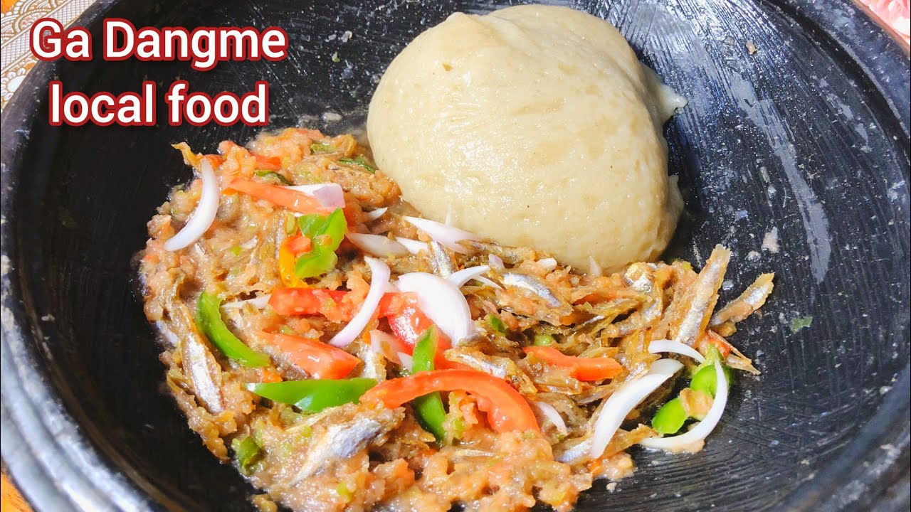 Authentic Ga Dangme local food Kokonte with hot pepper. step by step