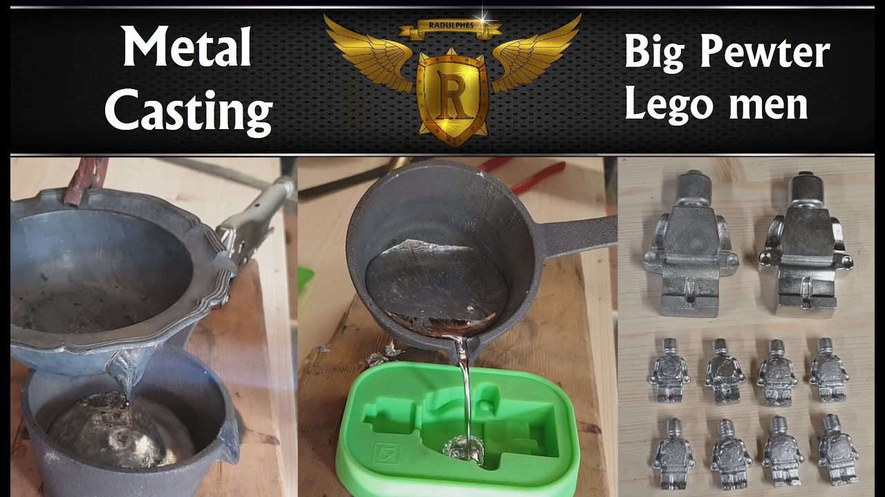 Casting BIG Metal Lego men in silicone molds