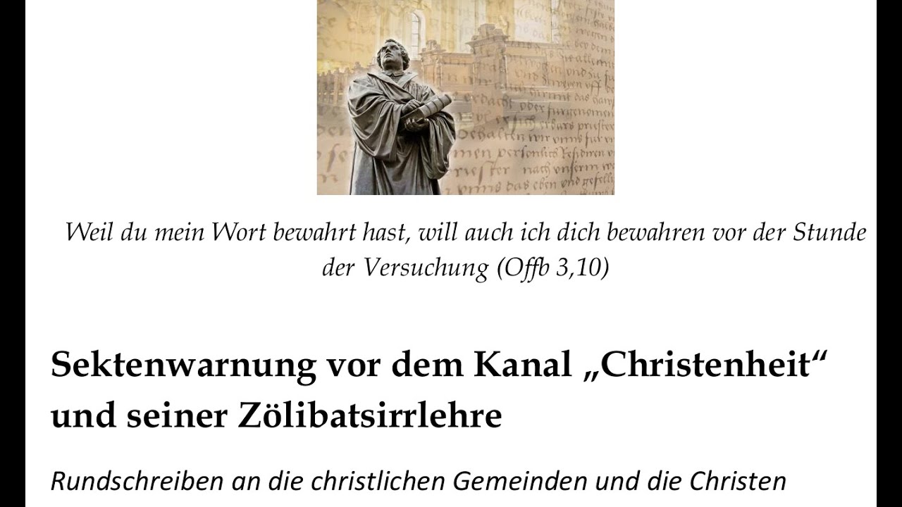 Rundschreiben: Sektenwarnung vor dem Kanal 