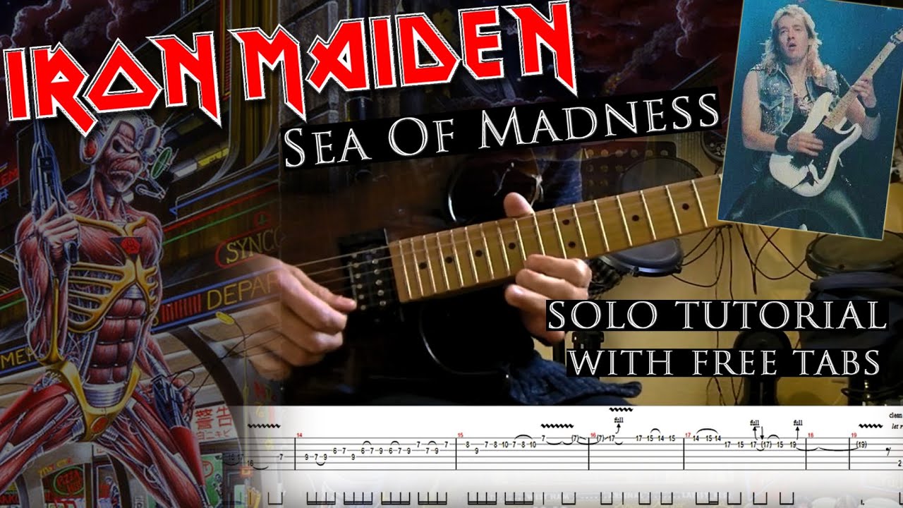How to play Adrian Smith's solos #40 Sea Of Madness (with tablatures and backing tracks)