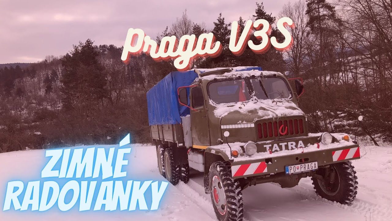 Praga V3S v snehu + zimný štart