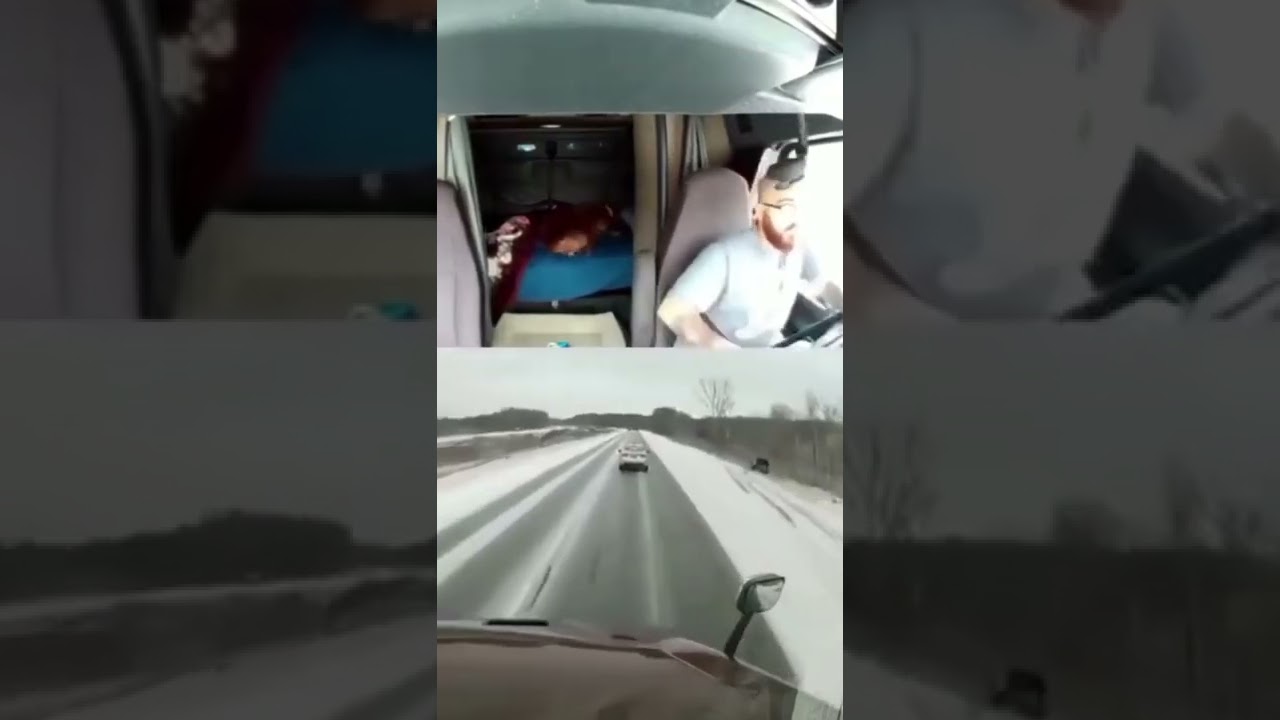 Занесло фуру #short #гололед #AutoFear