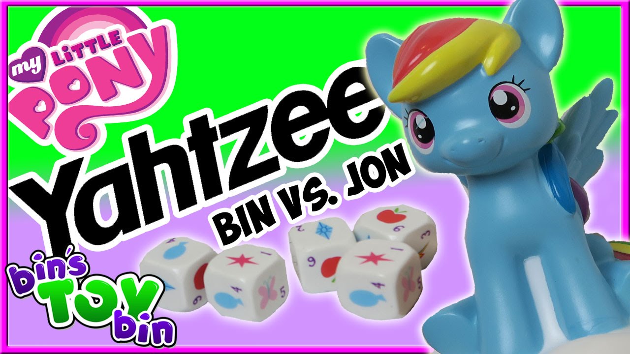 Bin Vs. Jon - My Little Pony Rainbow Dash Yahtzee Dice Game! Who Will Win? | Bin's Toy Bin