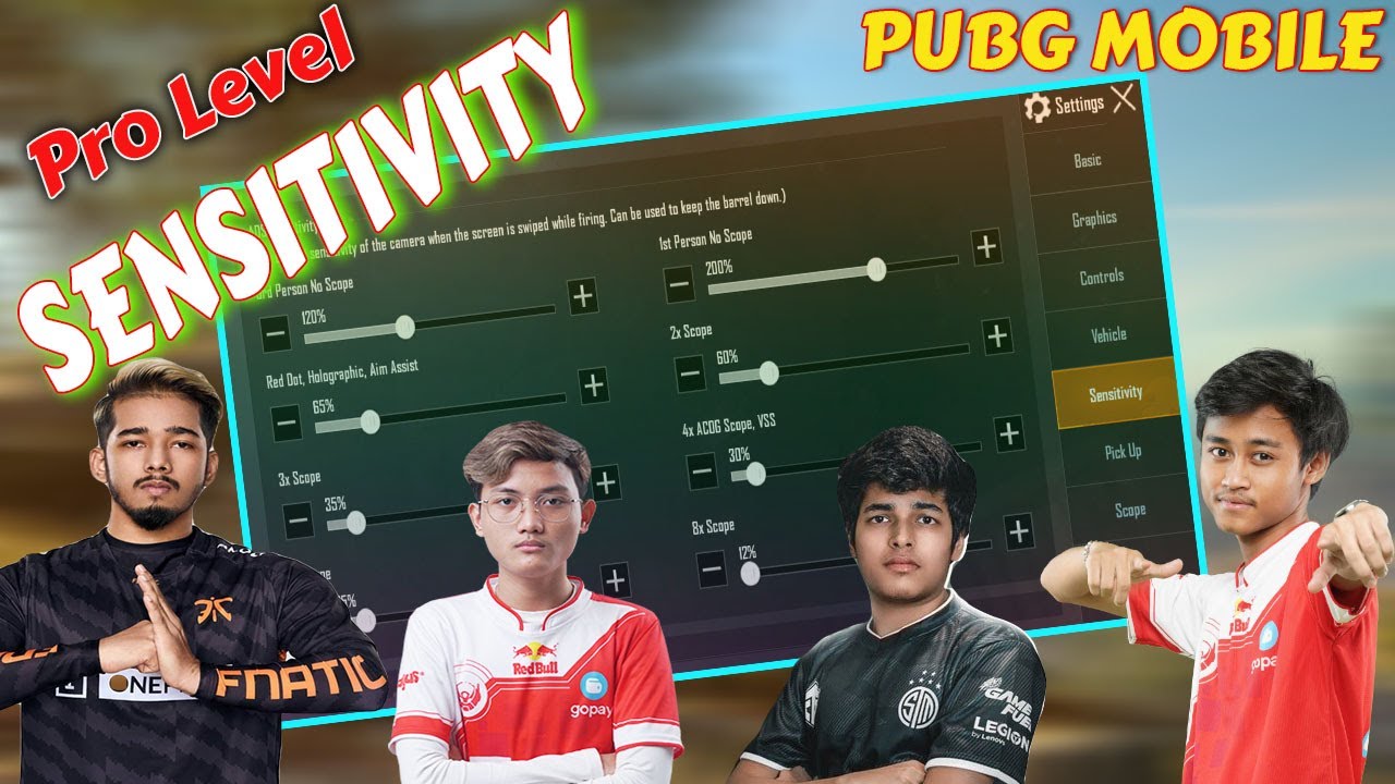 Pro Level SENSITIVITY Setting For PUBG Mobile | Best Control Setting ft. Scout,Jonathan,Ryzen,Athena