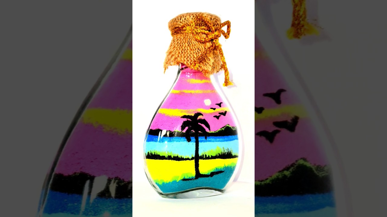 Sand art bottle. 3D Sand art bottle 