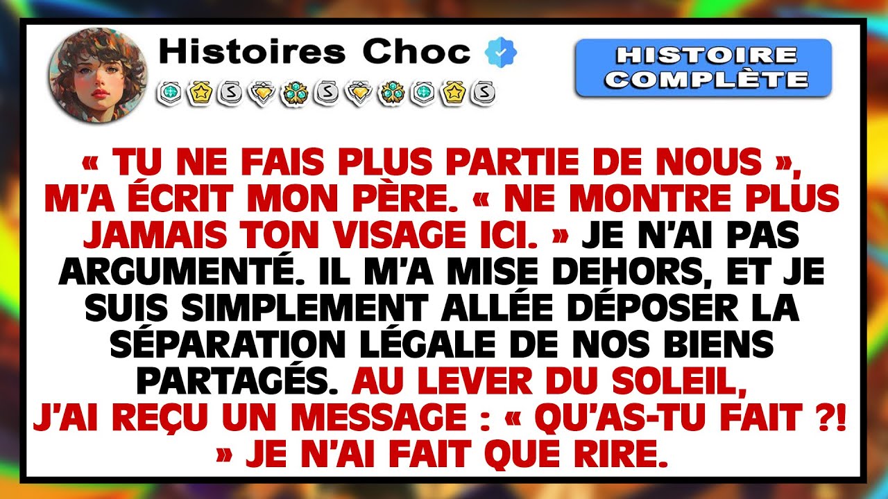 « Tu ne fais plus partie de nous », m’a écrit mon père. « Ne montre plus jamais ton visage ici. »