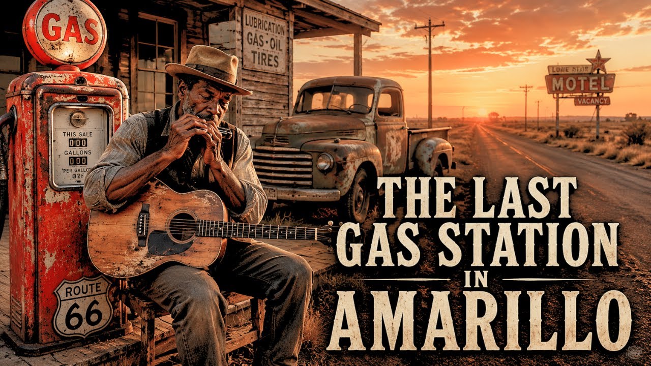 Raw American Highway Blues 1940s | Acoustic Guitar & Harmonica | The Last Gas Station in Amarillo