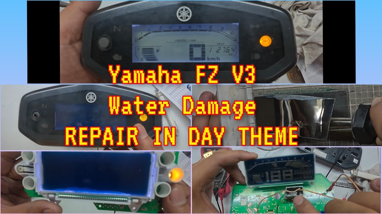 Yamaha FZ V3 Water Damage Meter Repair and Set Day Theme. Full Visibility in Day time