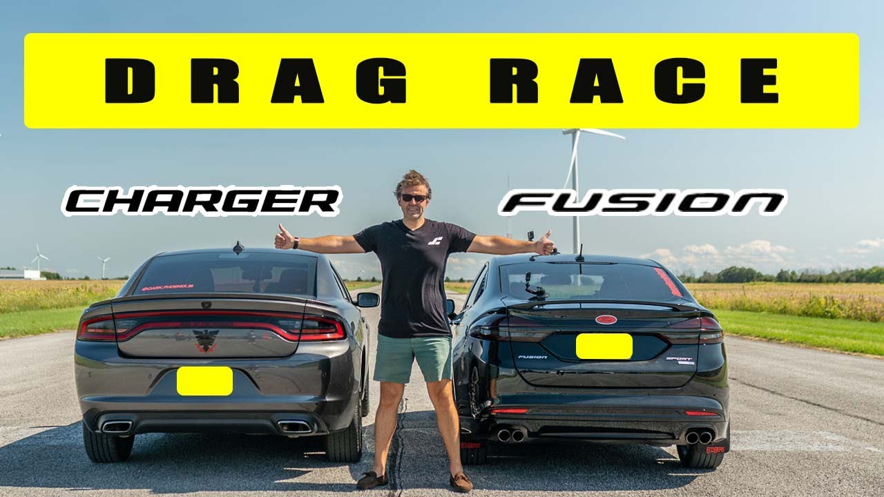 Ford Fusion 2.7l AWD takes on Dodge Charger, where weight meets power! Drag and Roll Race.