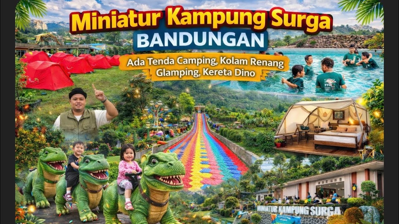 🔴#350 MINIATUR KAMPUNG SURGA Bandungan Semarang ‼️ Kolam Renang, Camping Ground, Wahana Permainan